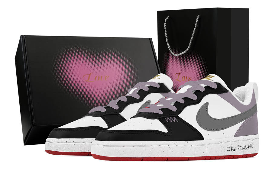 Nike Nike Court Borough Solitary Monologue In The Mist, Heart Box Abrasion Resistant Low top Skateboard Shoes Unisex