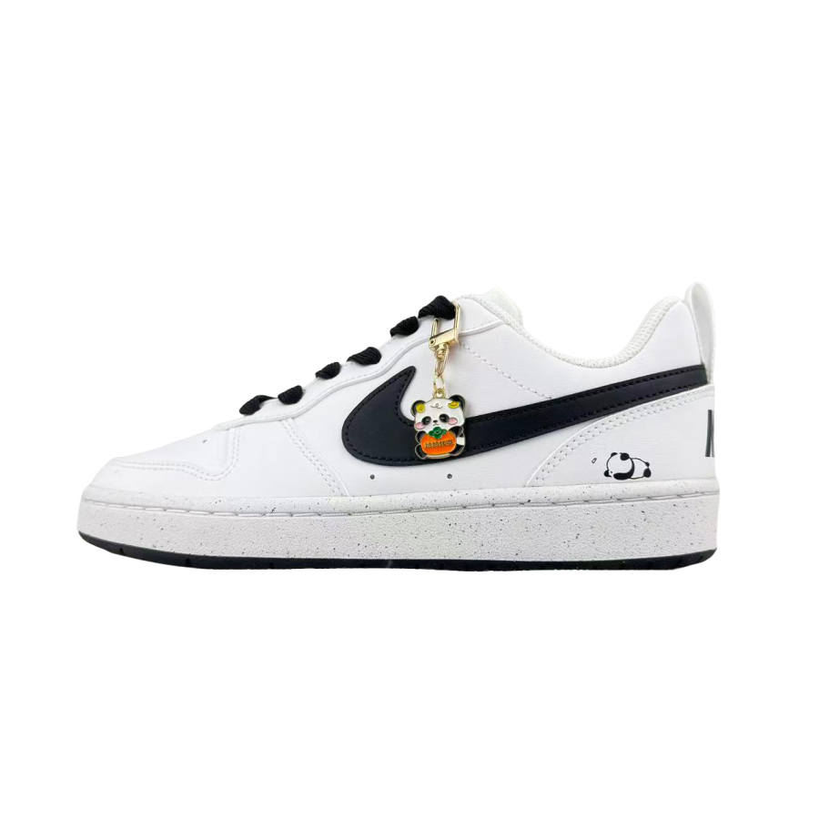Nike Nike Court Borough Abrasion Resistant Low top Kids' Skateboarding Shoes Black White Teenagers