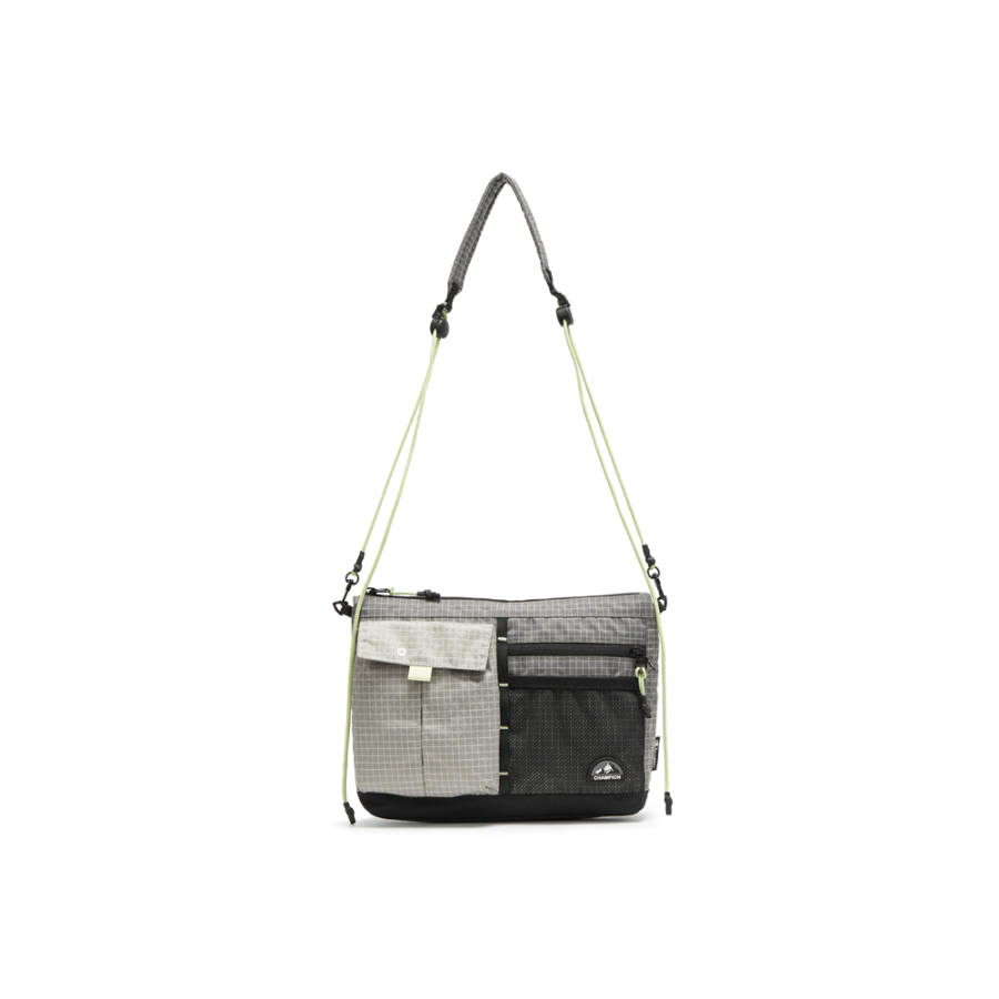Champion Fabric Crossbody Bags Regular Unisex Photon Gray/Dark Moss Green