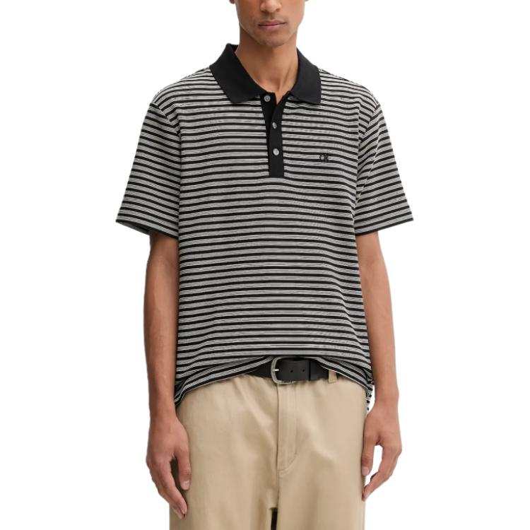 Calvin Klein Polo Shirts Men's Black Polo Collar Moderate Other
