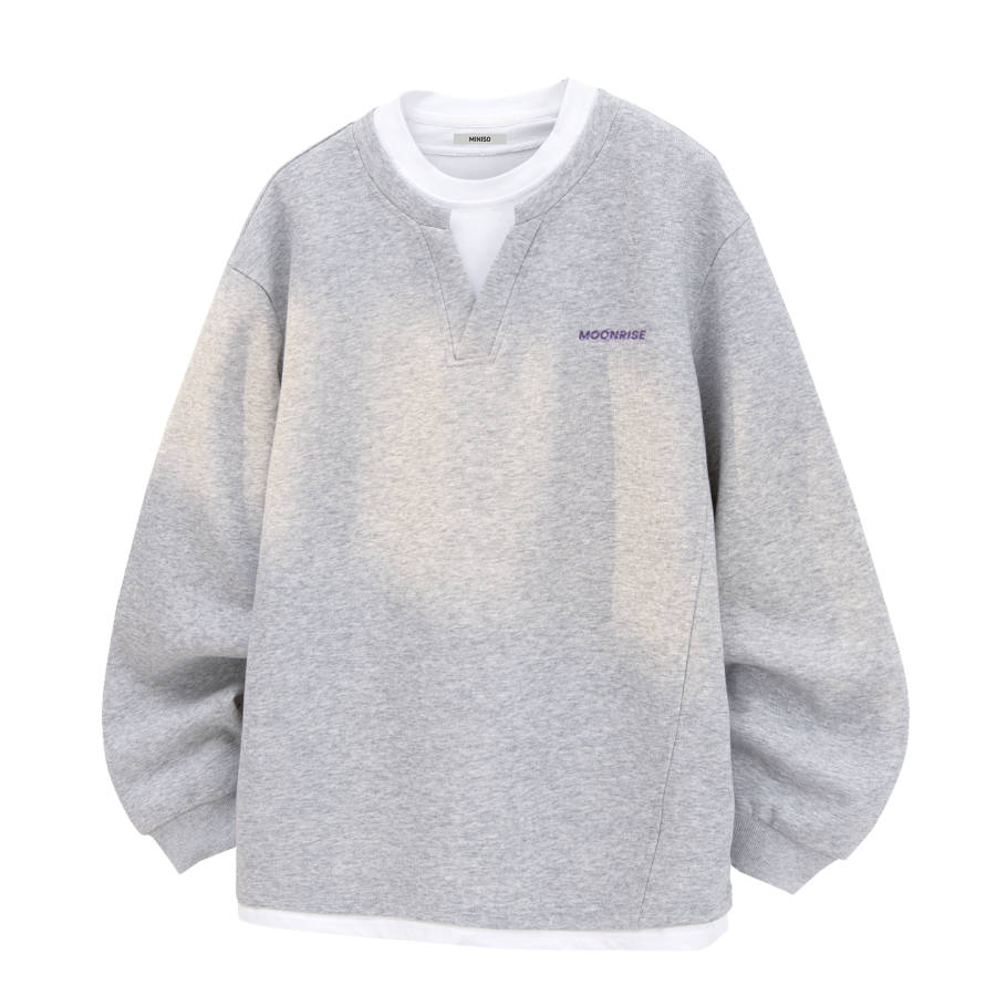 MINISO MINISO Sweatshirts Unisex Crew Neck Moderate Mock Two Piece