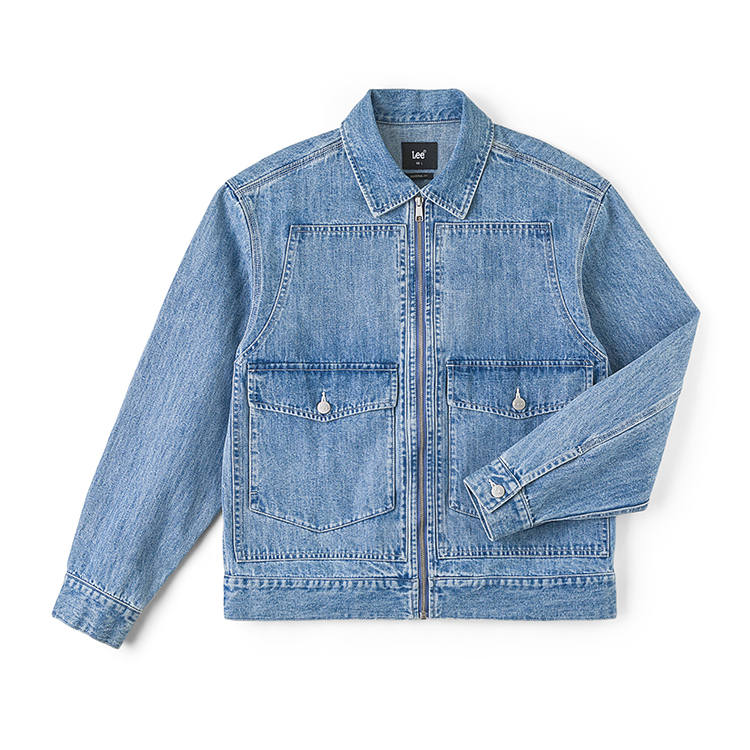 Lee Lee SS26 Denim Jackets Men's Light Blue Lapel Moderate