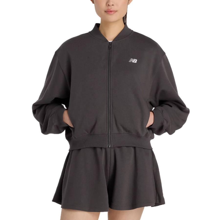 New Balance New Balance Jackets Women's Faded Black Baseball Collar Moderate Pilot