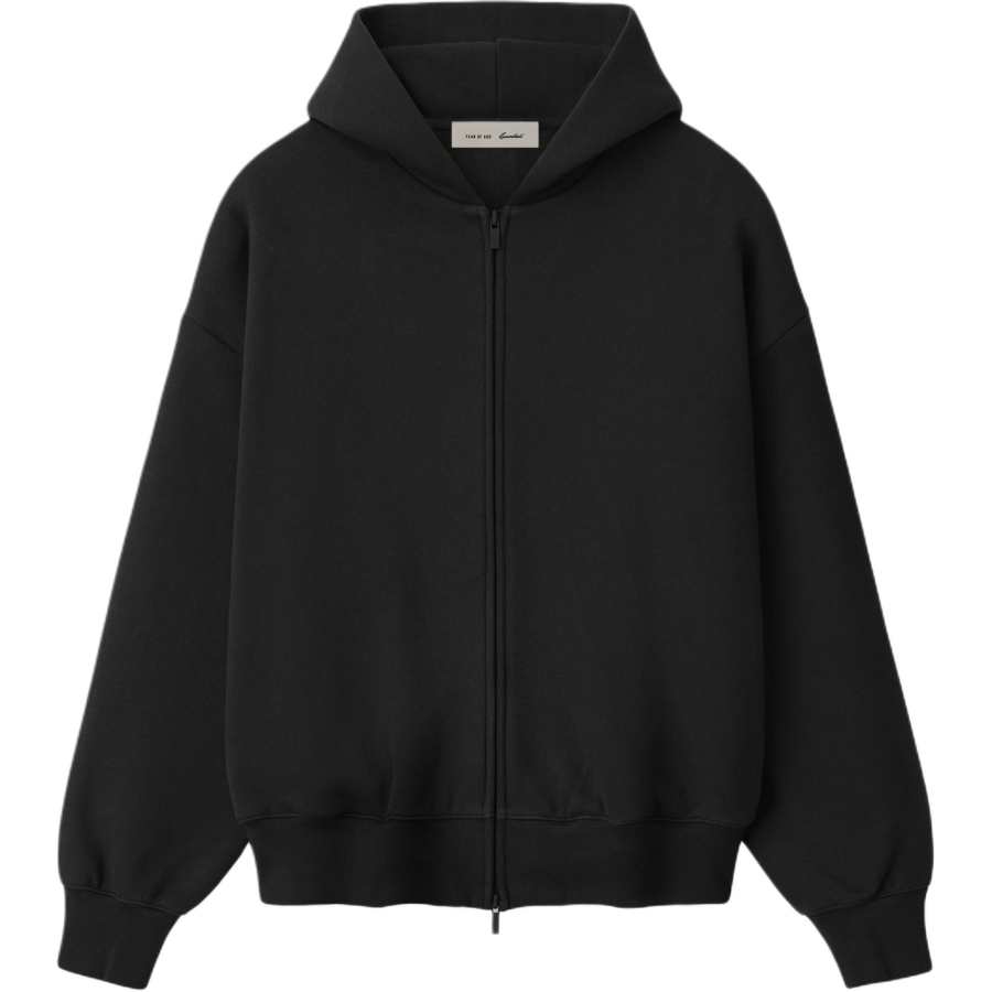 Fear Of God Essentials SS26 CLASSIC FIT FLEECE ZIPUP HOODIE VINTAGE BLACK Sweatshirt Unisex