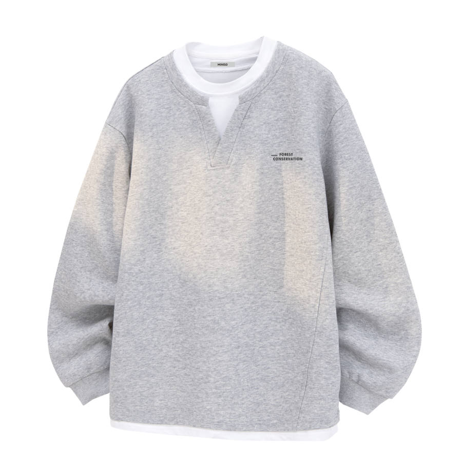MINISO MINISO Sweatshirts Unisex Crew Neck Moderate Mock Two Piece