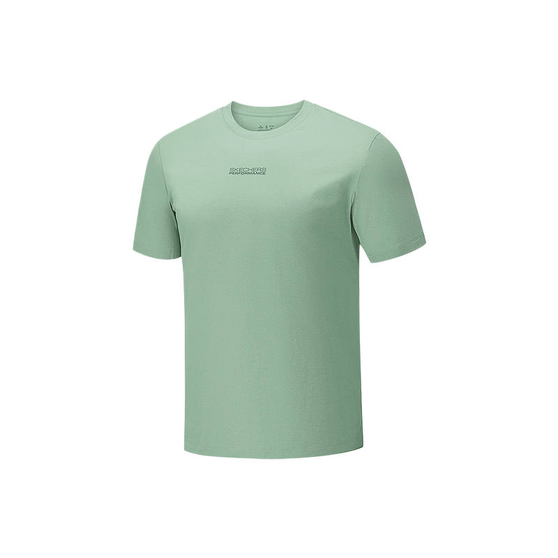 Skechers Quick Dry T Shirts Men's Field Green/0473 Crew Neck Moderate