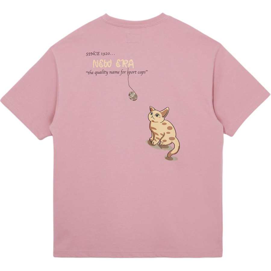 New Era T Shirts Unisex Pink Crew Neck Moderate