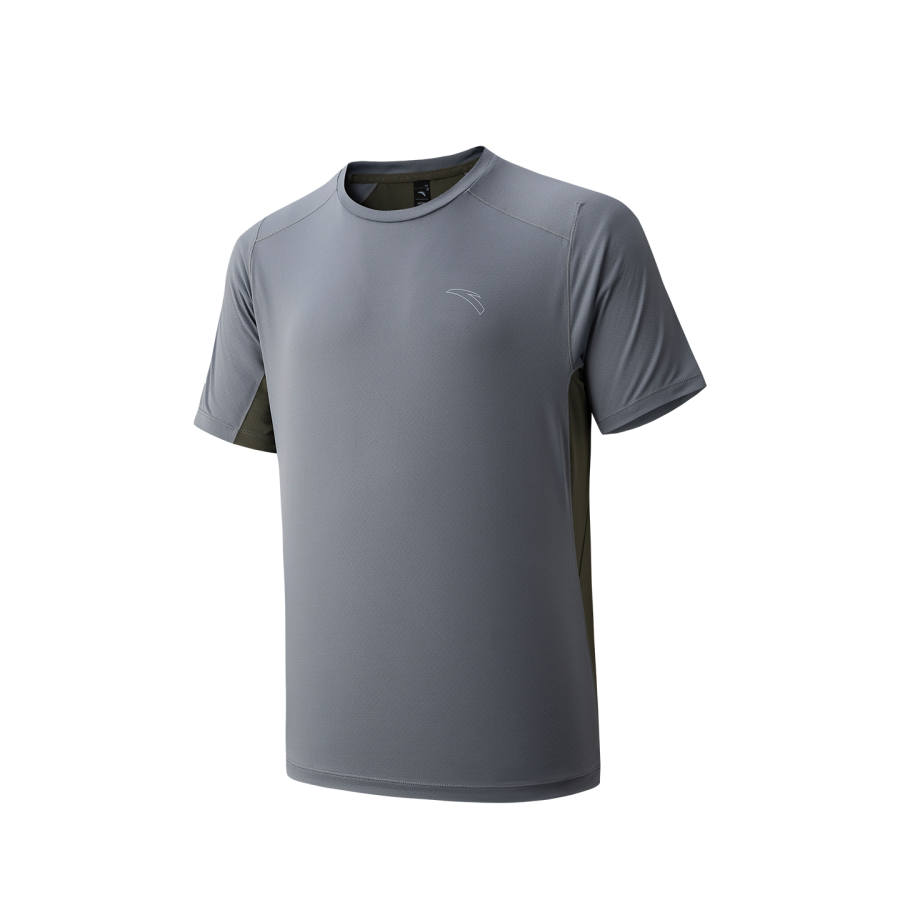 ANTA T Shirts Men's Carbon Gray/Slate Green 1 Crew Neck