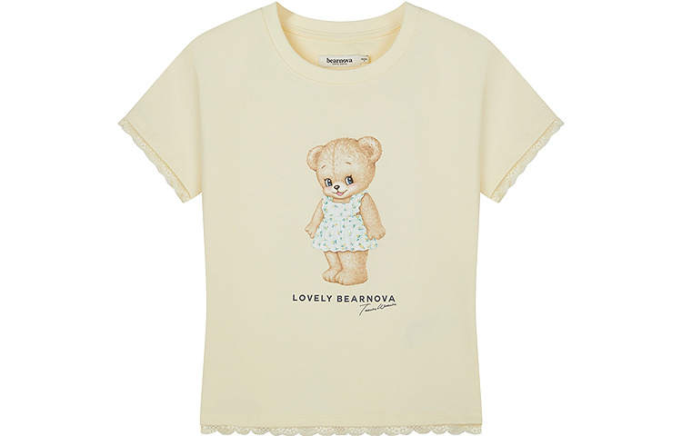 Teenie Weenie T Shirts Women's Crew Neck Moderate Straight Fit