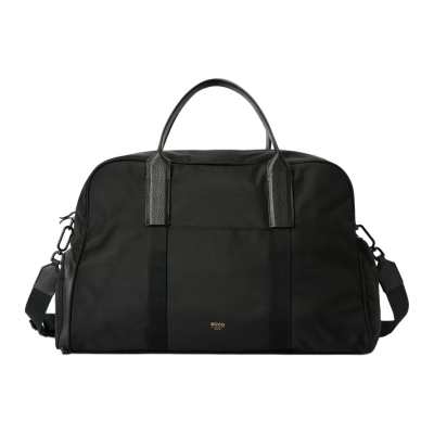 Ecco Textile Fabric Boston Bag Handbag Unisex Black