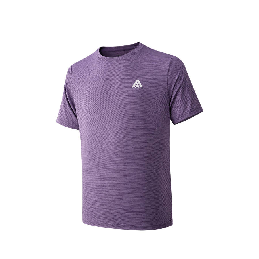Anta T Shirt Men's Ding Gray Purple Flower Gray