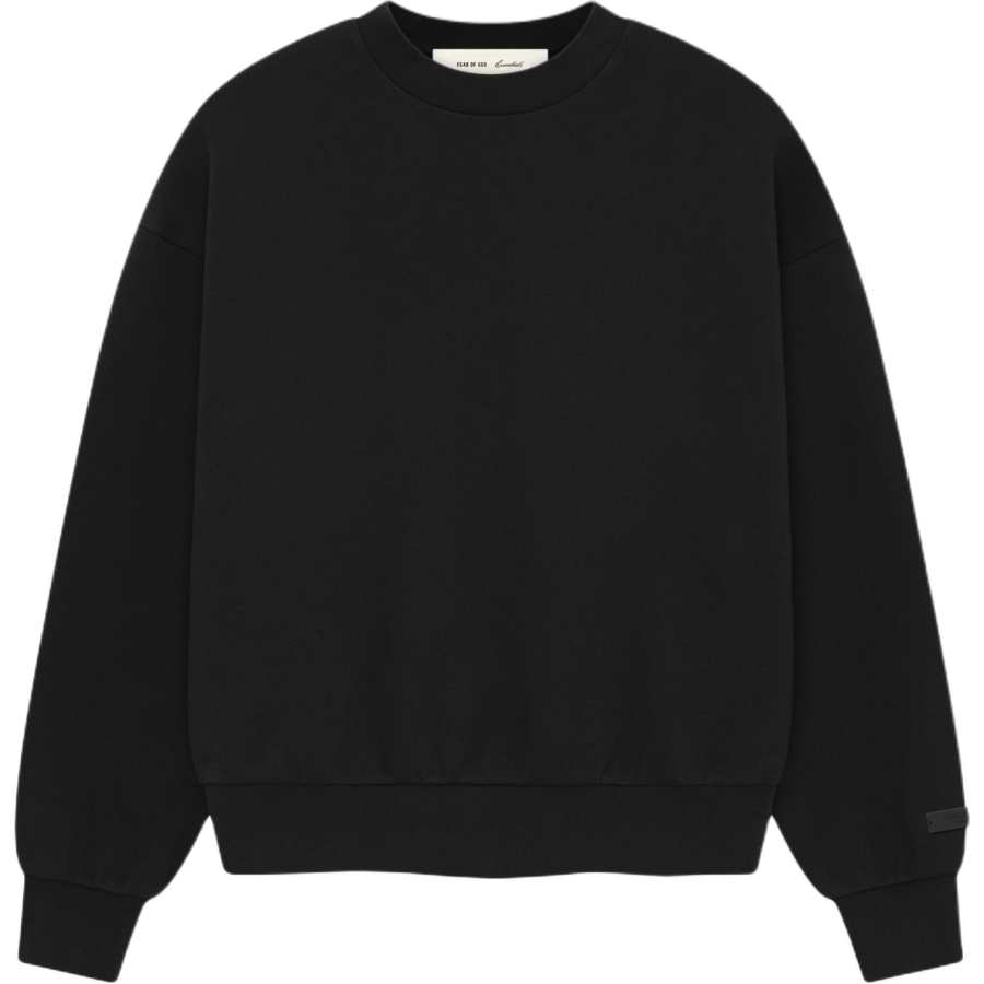Fear Of God Essentials SS26 CLASSIC FIT FLEECE CREWNECK VINTAGE BLACK Sweatshirt Unisex
