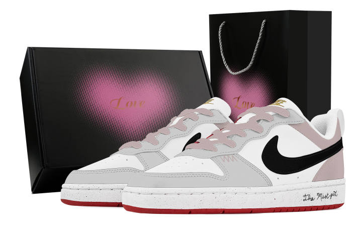 Nike Nike Court Borough Raspberry, Heart Box Abrasion Resistant Slip Resistant Low top Skateboard Shoes Unisex