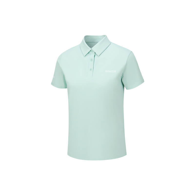 Skechers Polo Shirts Women's Light Blue/019Z Polo Collar Moderate Straight Fit
