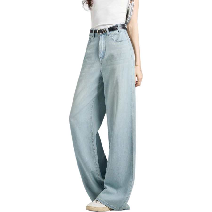 Tonlion Casual Pants Women's Moderate Wide Leg Pants