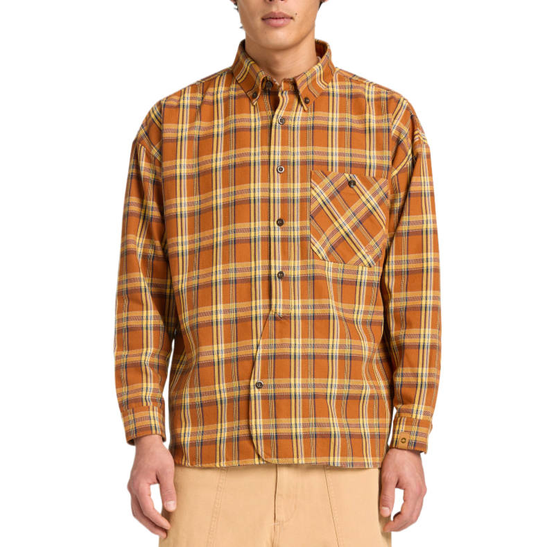 Timberland Shirts Men's Bright Brown Lapel Moderate