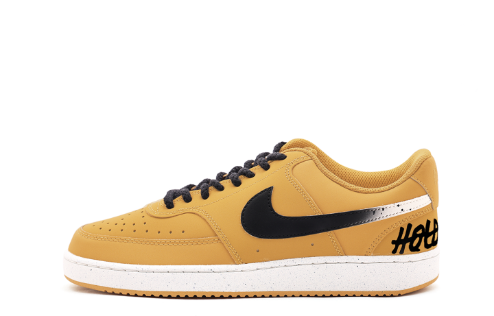 Nike Nike Court Vision V2 Coverage Abrasion Resistant Slip Resistant Low top Skateboard Shoes Unisex Yellow Black