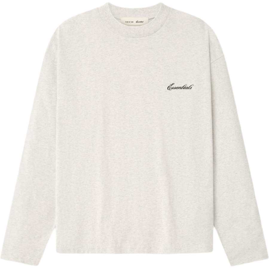 Fear Of God Essentials SS26 CLASSIC FIT LONG SLEEVE TSHIRT OATMEAL HEATHER T Shirt Unisex