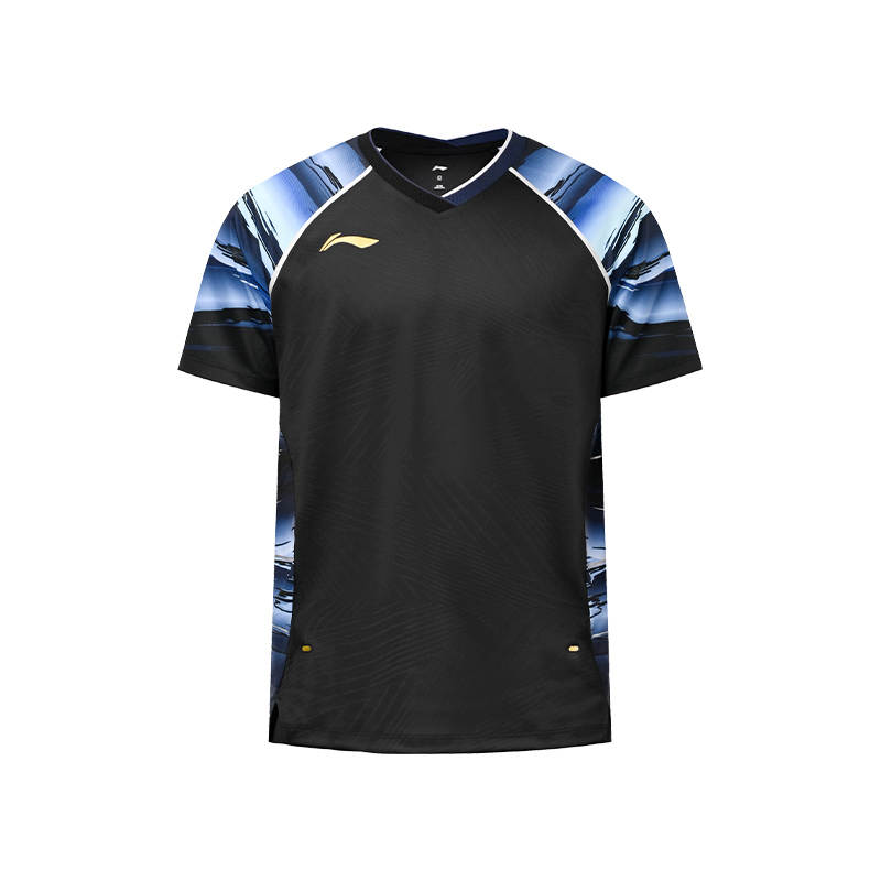 Li-Ning Li Ning T Shirts Unisex Black V Neck