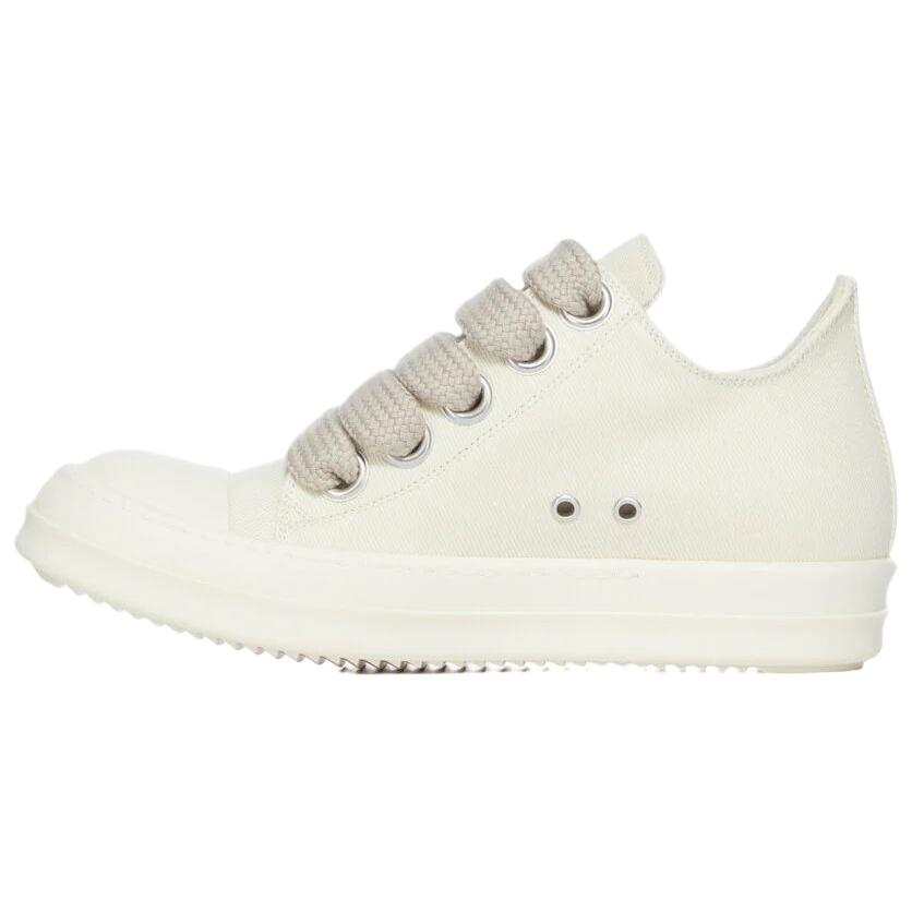 Rick Owens DRKSHDW Temple Jumbolace Low top Canvas Shoes Men's Milk