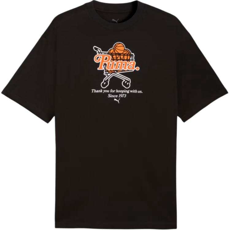 PUMA T Shirts Men's Black Crew Neck