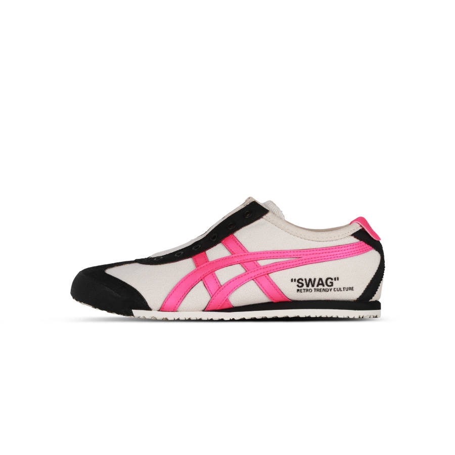 Onitsuka Tiger MEXICO 66 SLIP on Dream Lord Cushioning Breathable And Quick Dry Low top Casual Shoes Unisex Black Pink
