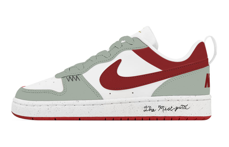 Nike Nike Court Borough Red Beans Matcha Abrasion Resistant Slip Resistant Low top Skateboard Shoes Unisex White Green Red