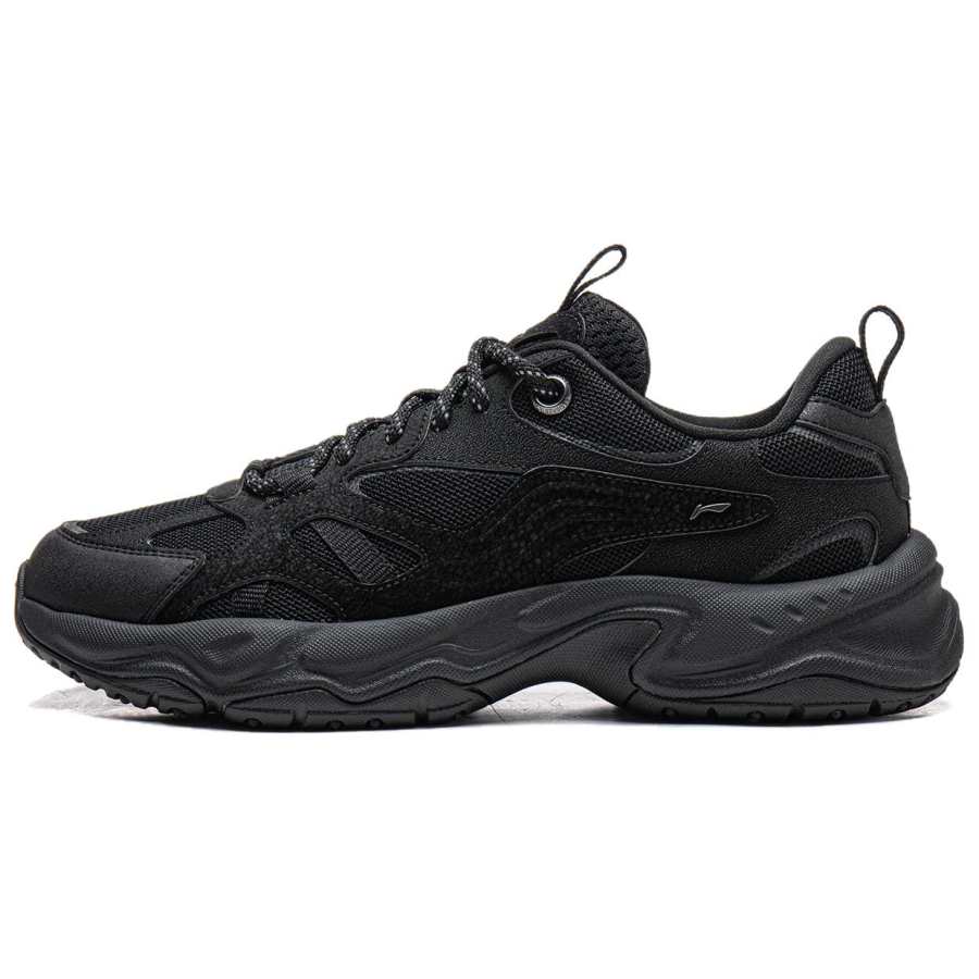 Li-Ning Li Ning Abrasion Resistant Lightweight Low top Chunky Sneakers Men's Black
