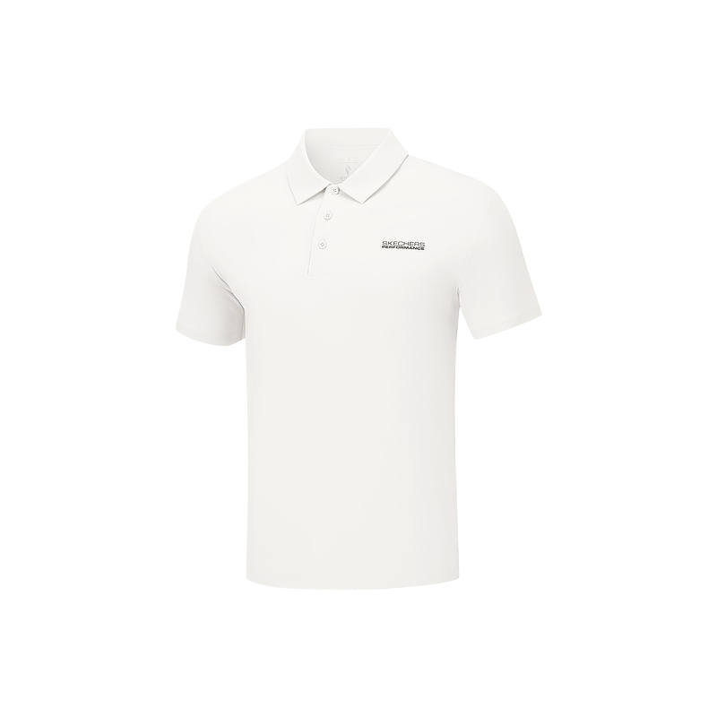 Skechers Polo Shirts Men's Bright White/0019 Polo Collar Moderate Straight Fit