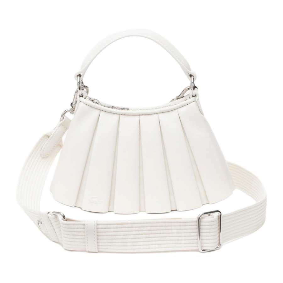 LACOSTE Sheepskin One Shoulder Handbag Mini Women's Crystal Ice White