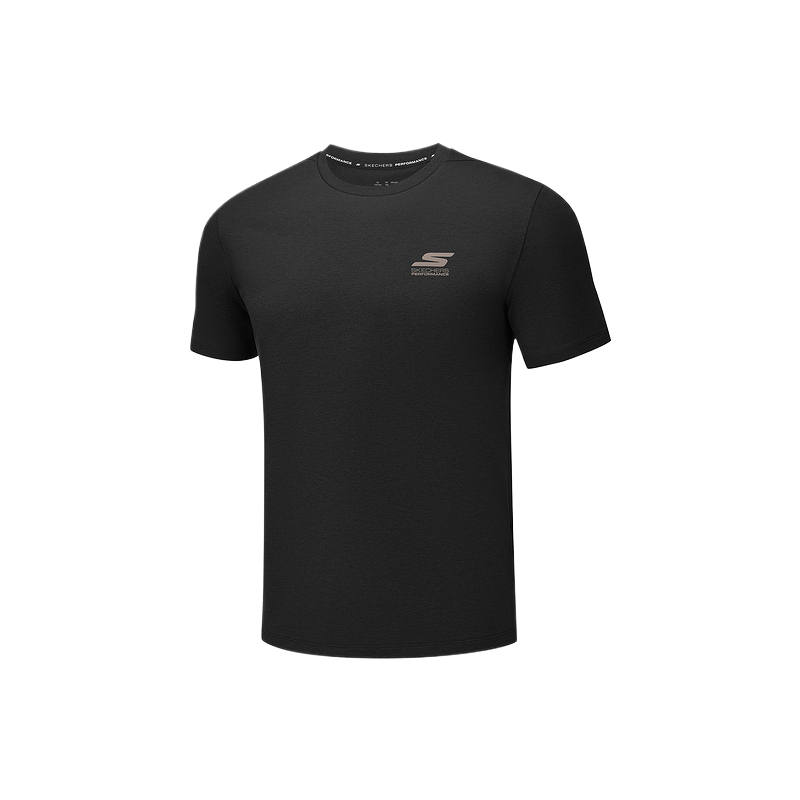 Skechers Quick Dry T Shirts Men's Carbon Black/0018 Crew Neck