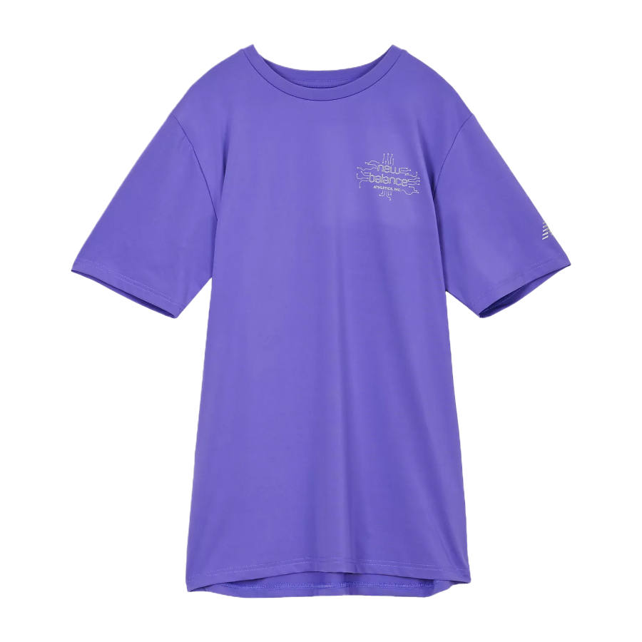 New Balance New Balance T Shirts Men's Electric Glow Purple Crew Neck Moderate