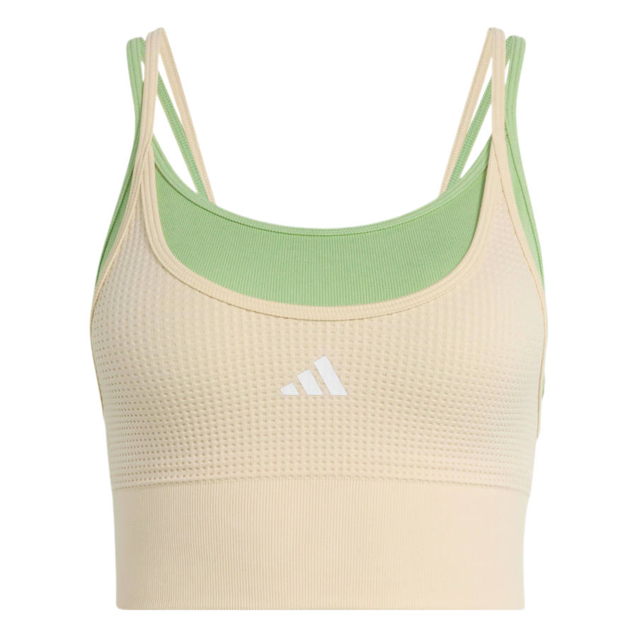 Adidas Adidas Yoga Tank Tops Women's Light Pink White/Green Moderate Racerback