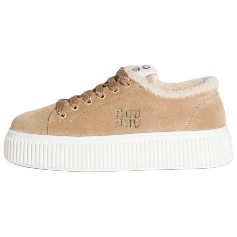 MIU MIU Low top Skateboard Shoes Women's Desert Yellow