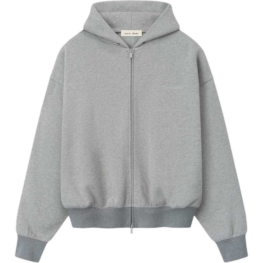 Fear Of God Essentials SS26 SIGNATURE CLASSIC FULL ZIP HOODIE CONCRETE HEATHER/DARK Sweatshirt Unisex