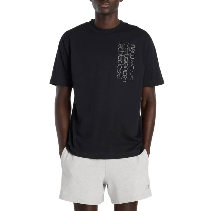 New Balance New Balance T Shirts Men's Black Crew Neck Moderate