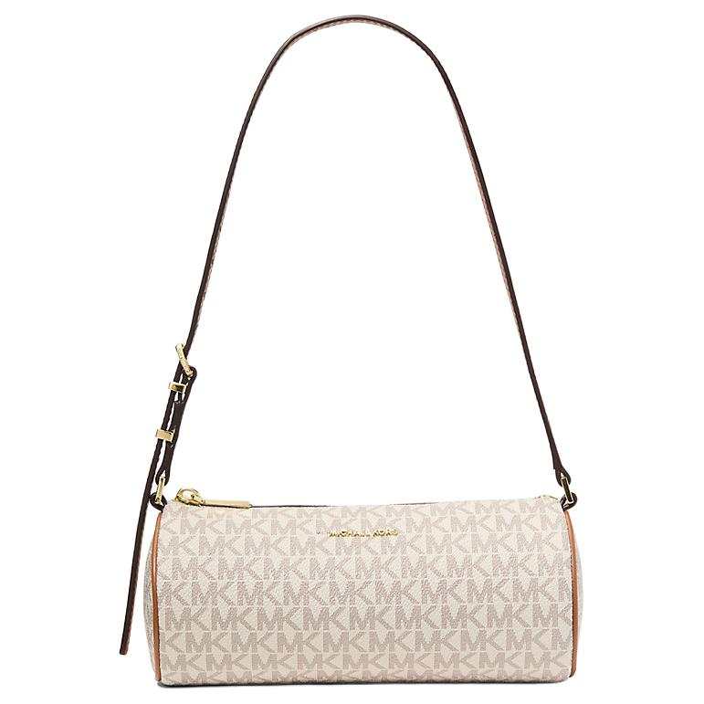 MICHAEL KORS Izzy Coated Canvas With Polyester Cylinder Bag, Shoulder Bag Small Women's Beige
