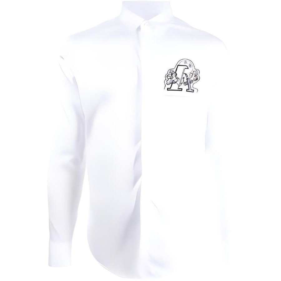 EMPORIO ARMANI Shirts Men's White Lapel Moderate Other