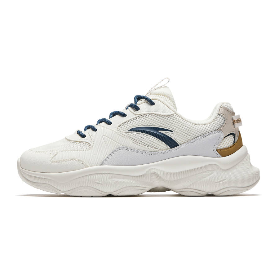 Anta Puffy Star Abrasion Resistant Lightweight Breathable Casual Shoes Men's White Gray Yellow