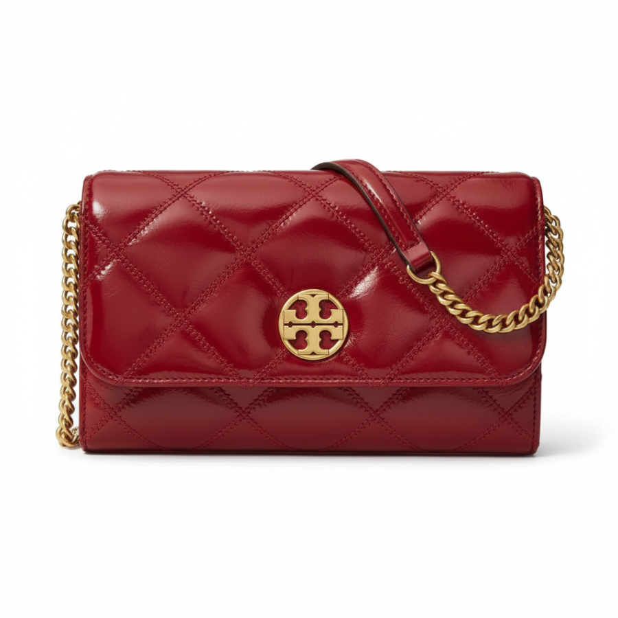TORY BURCH Willa Cow Leather Crossbody Bags Women's Red