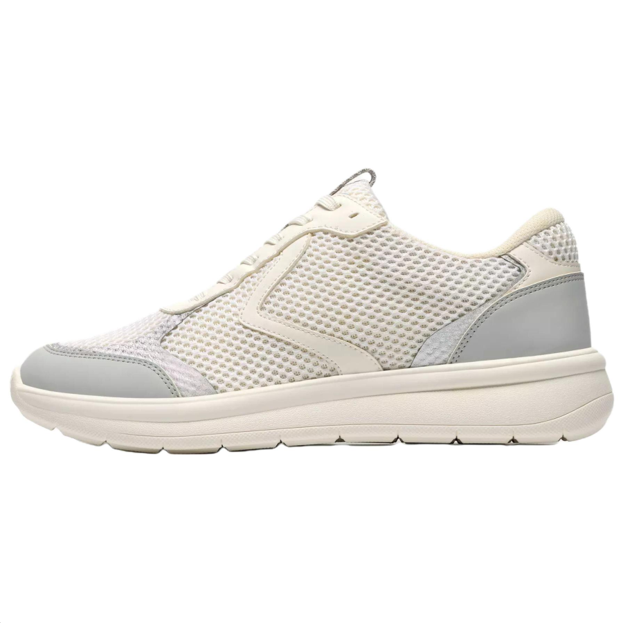 Clarks Ezrinn Tie Low top Casual Shoes Women's White Gray