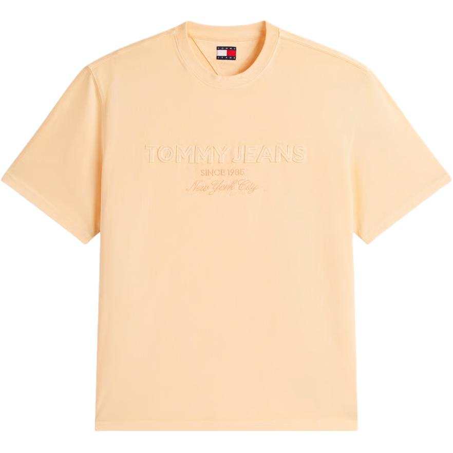 Tommy Hilfiger T Shirts Men's Orange Crew Neck Moderate