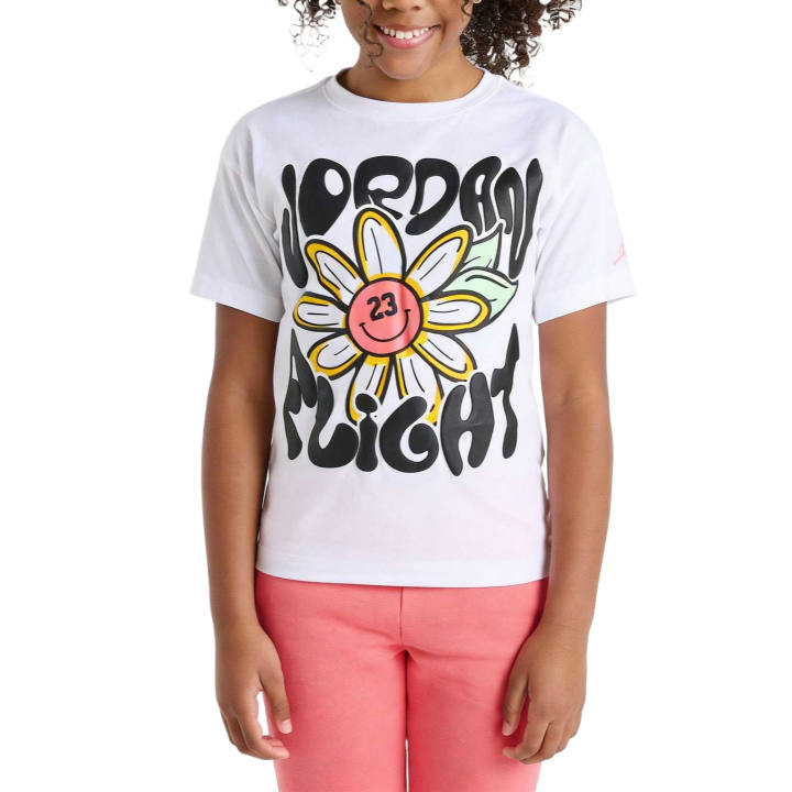Jordan Jordan T Shirts Women's White Crew Neck Moderate Straight Fit
