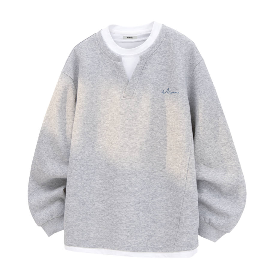 MINISO MINISO Sweatshirts Unisex Crew Neck Moderate Mock Two Piece