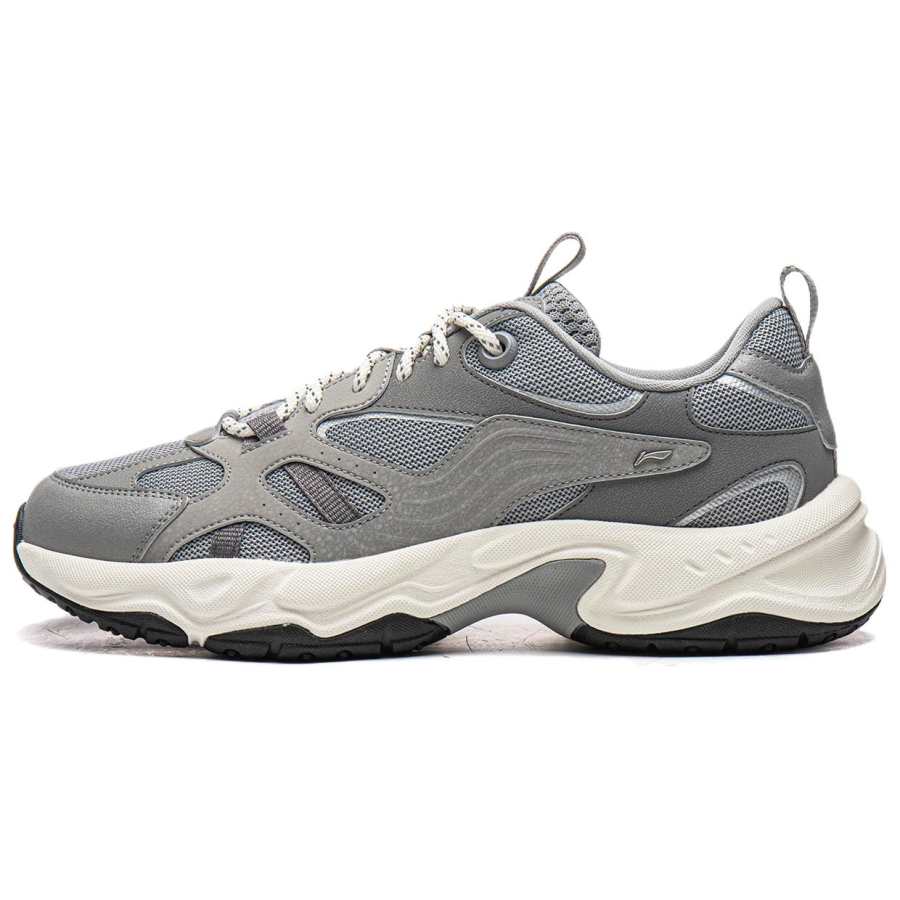 Li-Ning Li Ning Abrasion Resistant Lightweight Low top Chunky Sneakers Men's Gray