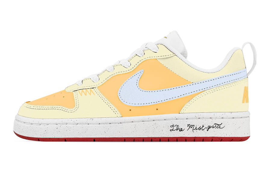 Nike Nike Court Borough Pineapple Abrasion Resistant Slip Resistant Low top Skateboard Shoes Unisex Yellow Blue