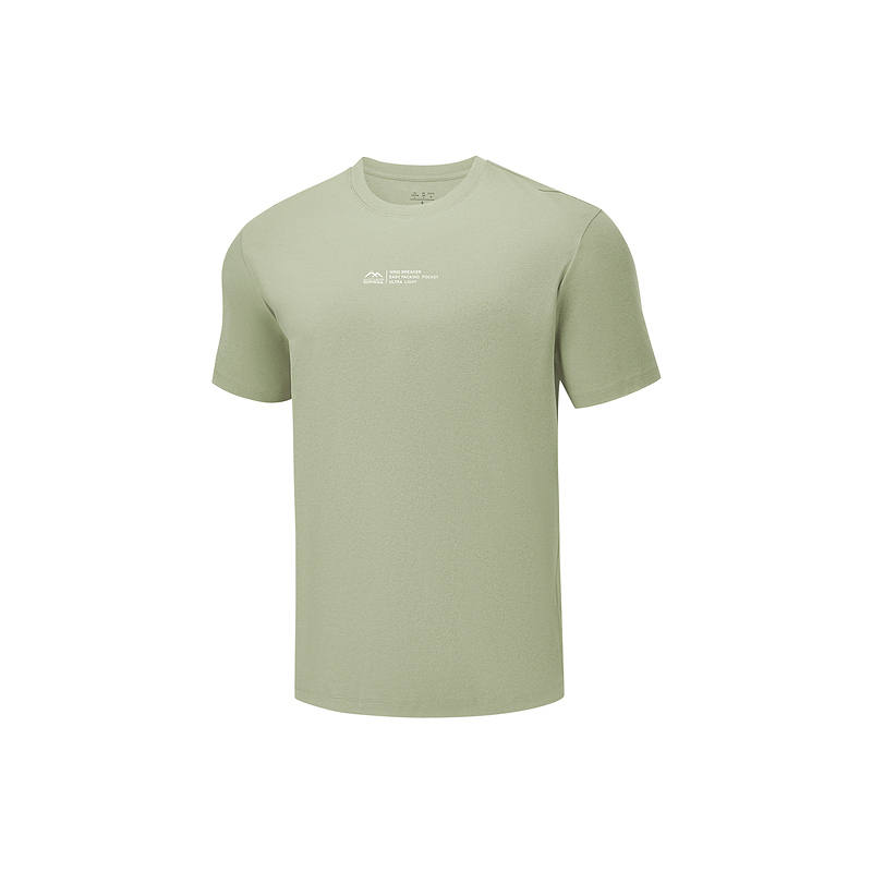 Skechers T Shirts Men's Seaweed Gray Green 02MK Crew Neck Moderate Straight Fit
