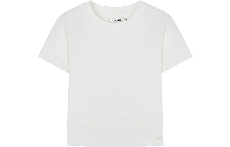 Teenie Weenie T Shirts Women's Ivory White Crew Neck Moderate Straight Fit