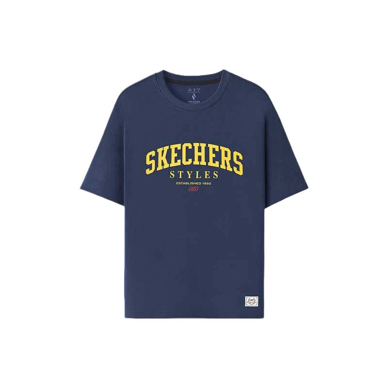 Skechers T Shirts Men's Navy Blue 002Z Crew Neck Moderate