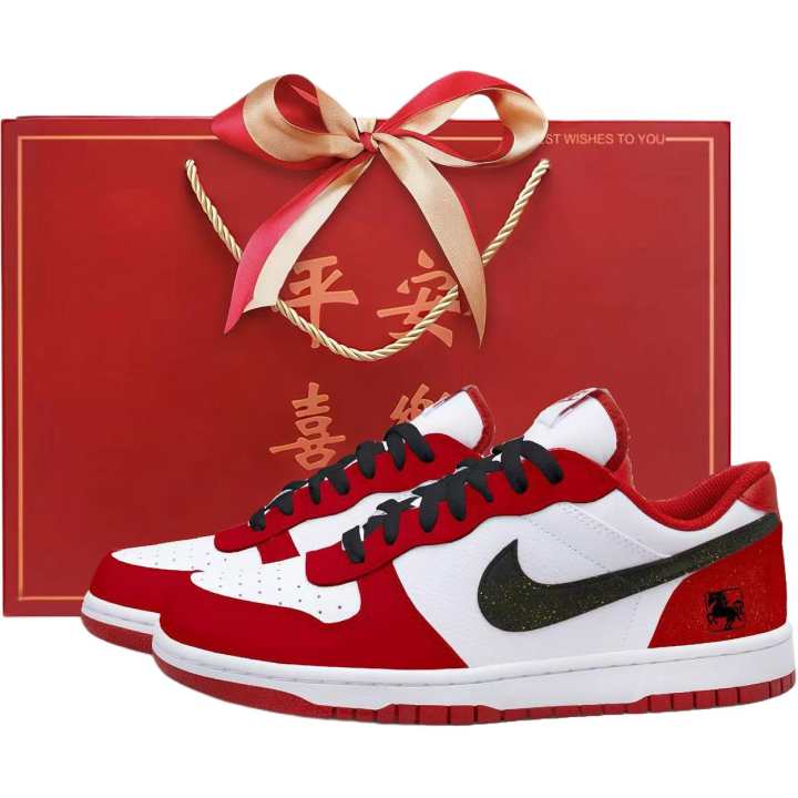 Nike Nike Big Low top Skateboard Shoes Men's White Red